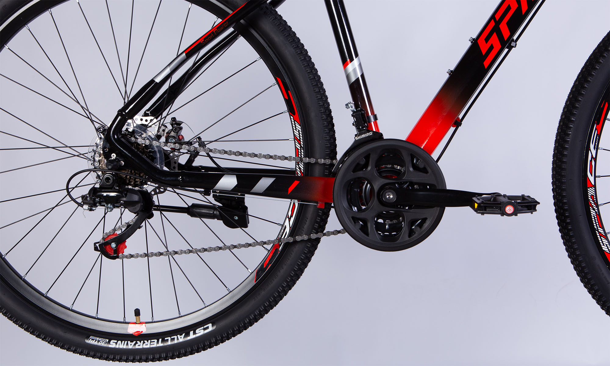 Велосипед SPACE MERCURY DD FR, 29", размер M, рама-18", 2025, черно-красный 4