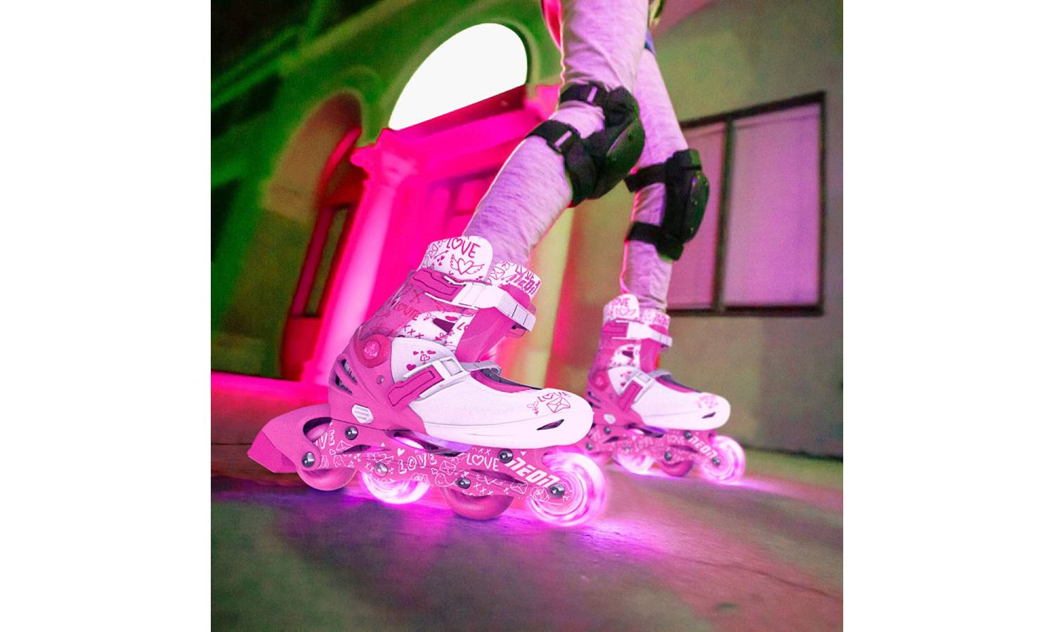 Роликовые коньки Neon Combo, размер 34-37, розовый 4