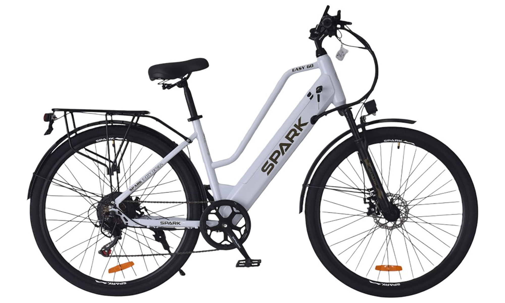 Велосипед с электромотором SPARK E-CITY EASY G0 28", размер M, рама 18", 48V/500W/12,5Ah, год 2026, серый 