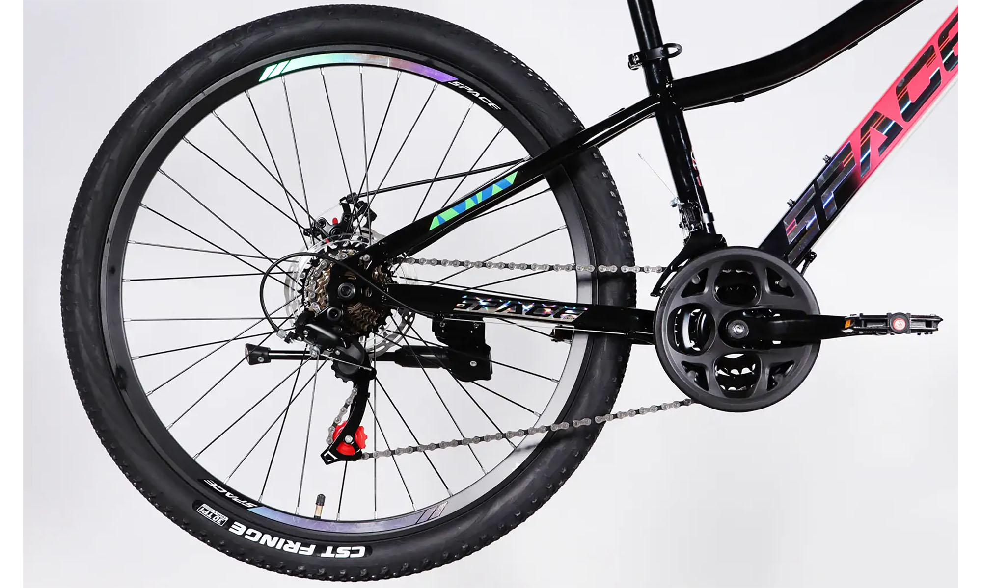 Велосипед SPACE AURORA DD FR 26", розмір XS, рама-13", рік 2026, рожево-чорний 5