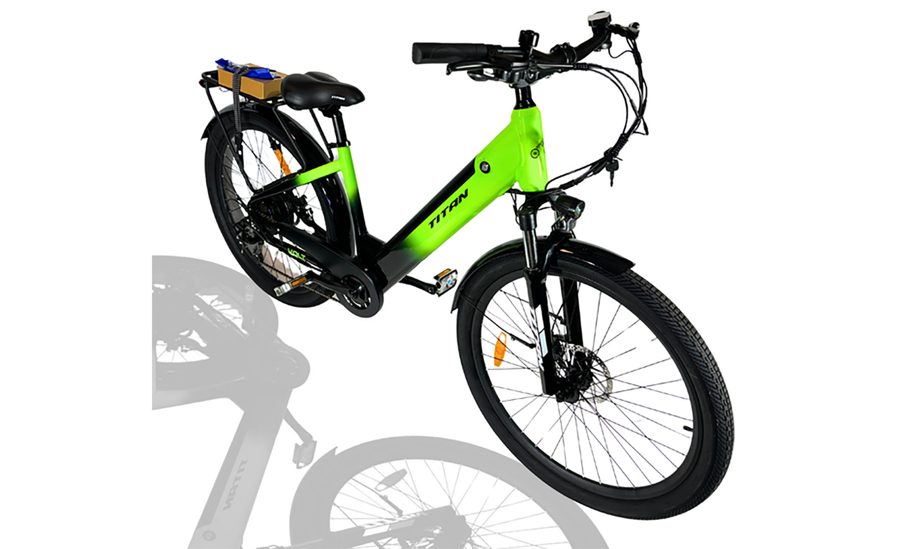 Електровелосипед E-Titan Volt 27.5" 17" Чорний-Зелений 7