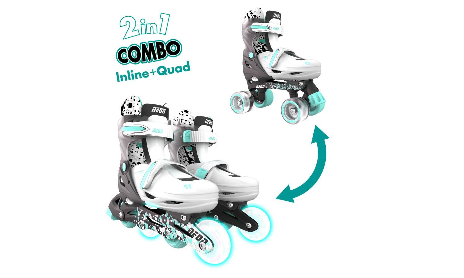 Роликовые коньки Neon Combo, размер 30-33, серый 