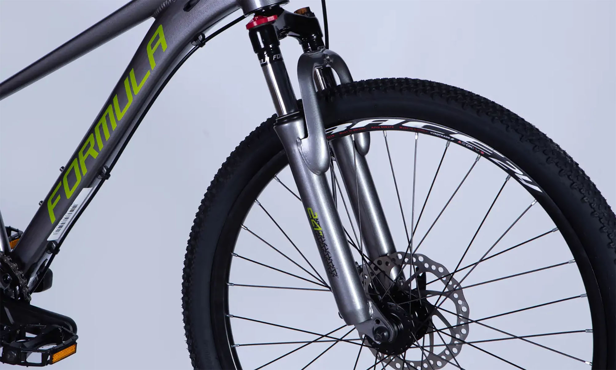 Велосипед Formula ZEPHYR 3.0 DD CS, 24", розмір XS, рама-12", рік 2026, сірий з зеленим 4 Велосипед Formula ZEPHYR 3.0 DD CS, 24", розмір XS, рама-12", рік 2026, сірий з зеленим 4