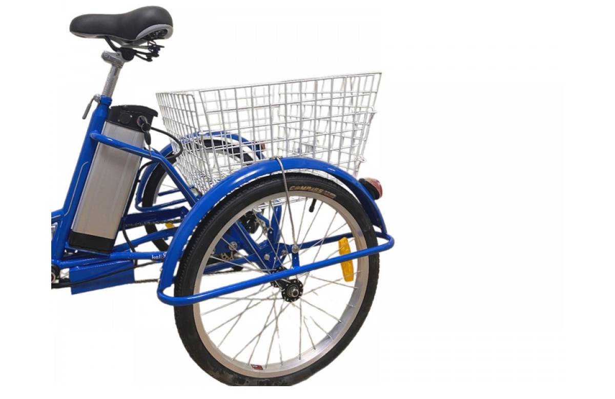 Фотография Электровелосипед дорожный трехколесный Kelb.Bike Comfort Plus 24"/20" размер М 500W 12Ah +PAS Синий 2
