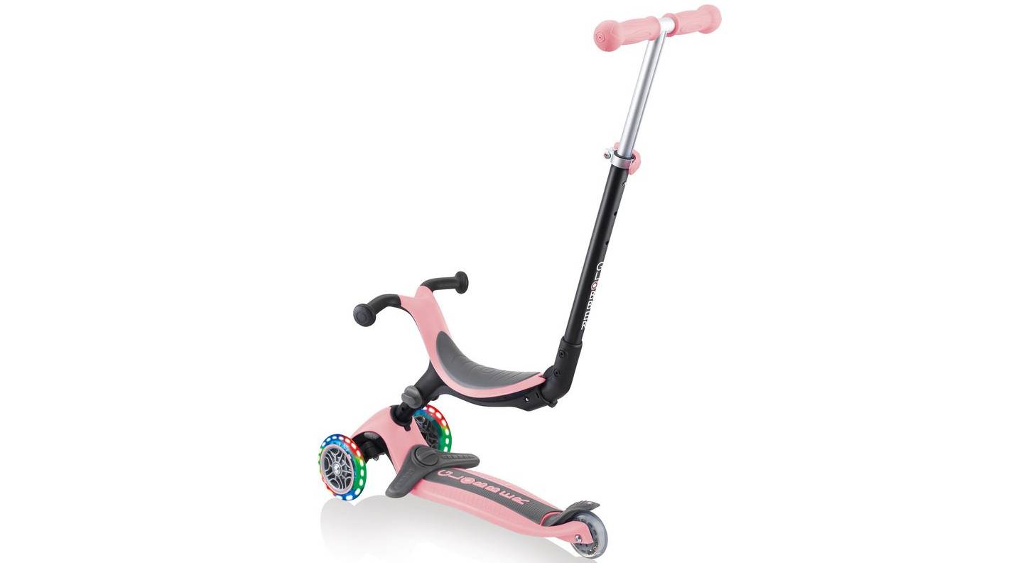 Самокат GLOBBER GO UP FOLDABLE PLUS LIGHTS пастельно-рожевий, 1.5+ 7 Самокат GLOBBER GO UP FOLDABLE PLUS LIGHTS пастельно-рожевий, 1.5+ 7