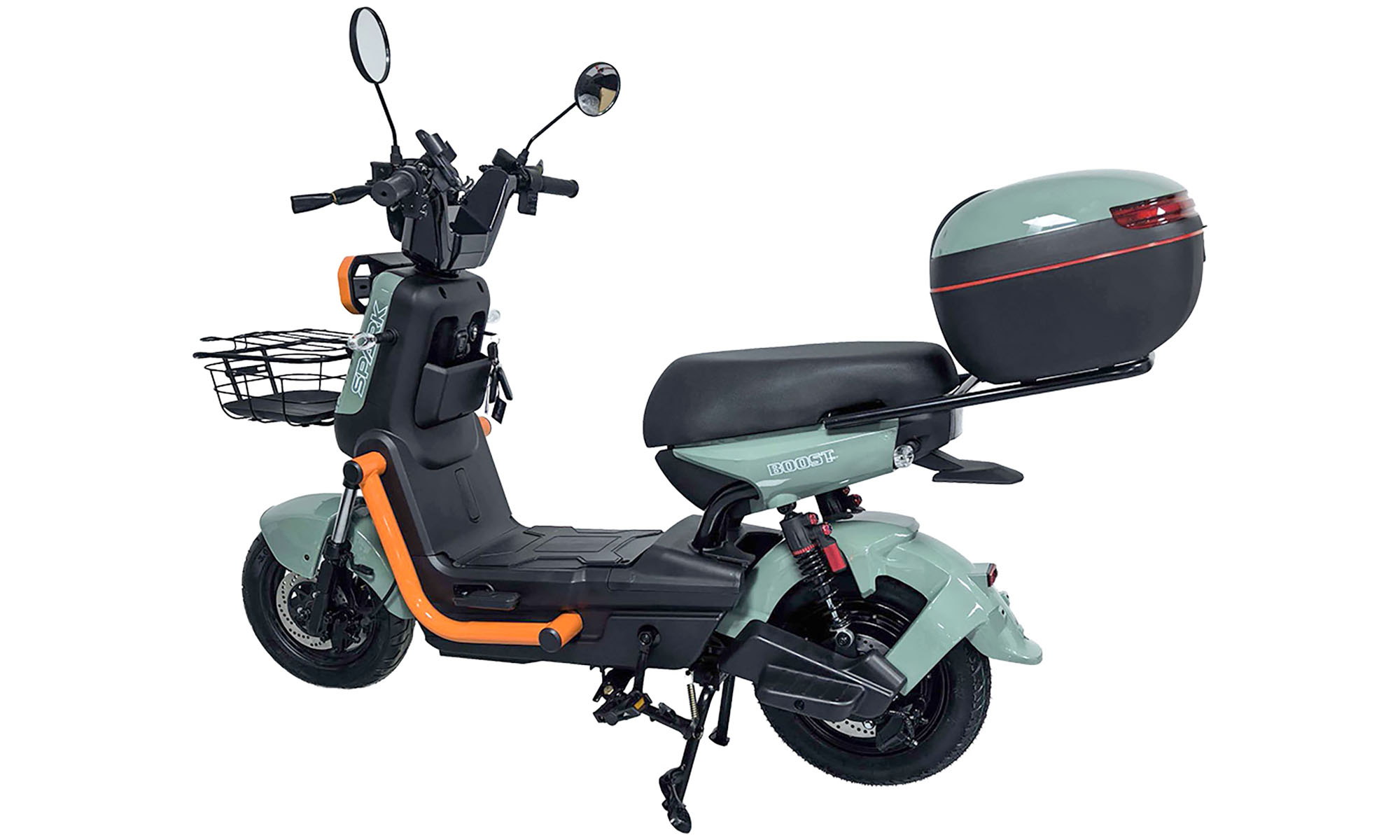 Велосипед з електромотором SPARK BOOST 14", розмір універсальний, рік 2026, 72V/1200W/25Ah, зелений 4