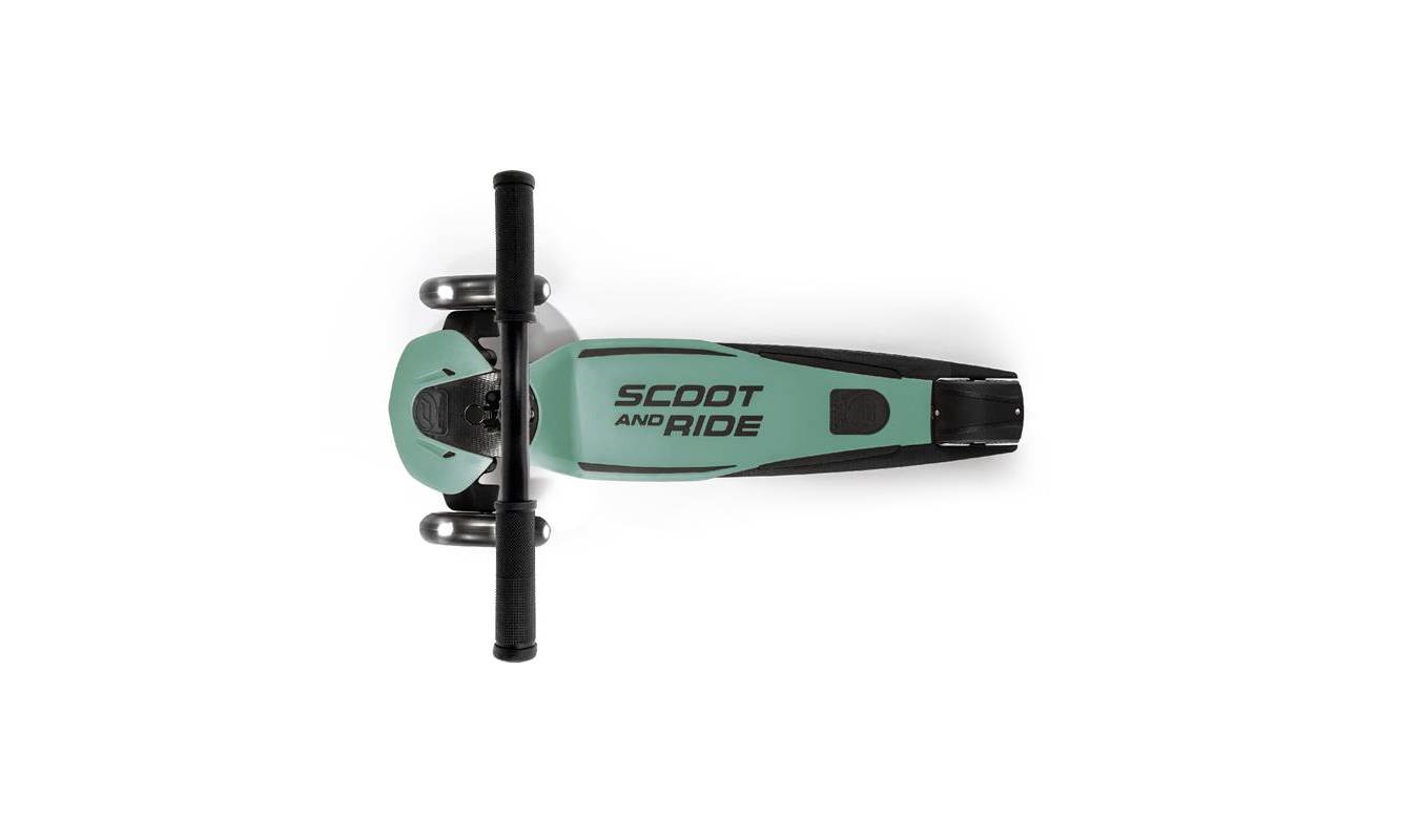 Самокат Scoot and Ride серии Highwaykick-5 со светящимися колёсами серо-зелёный, 5+ до 80 кг 3