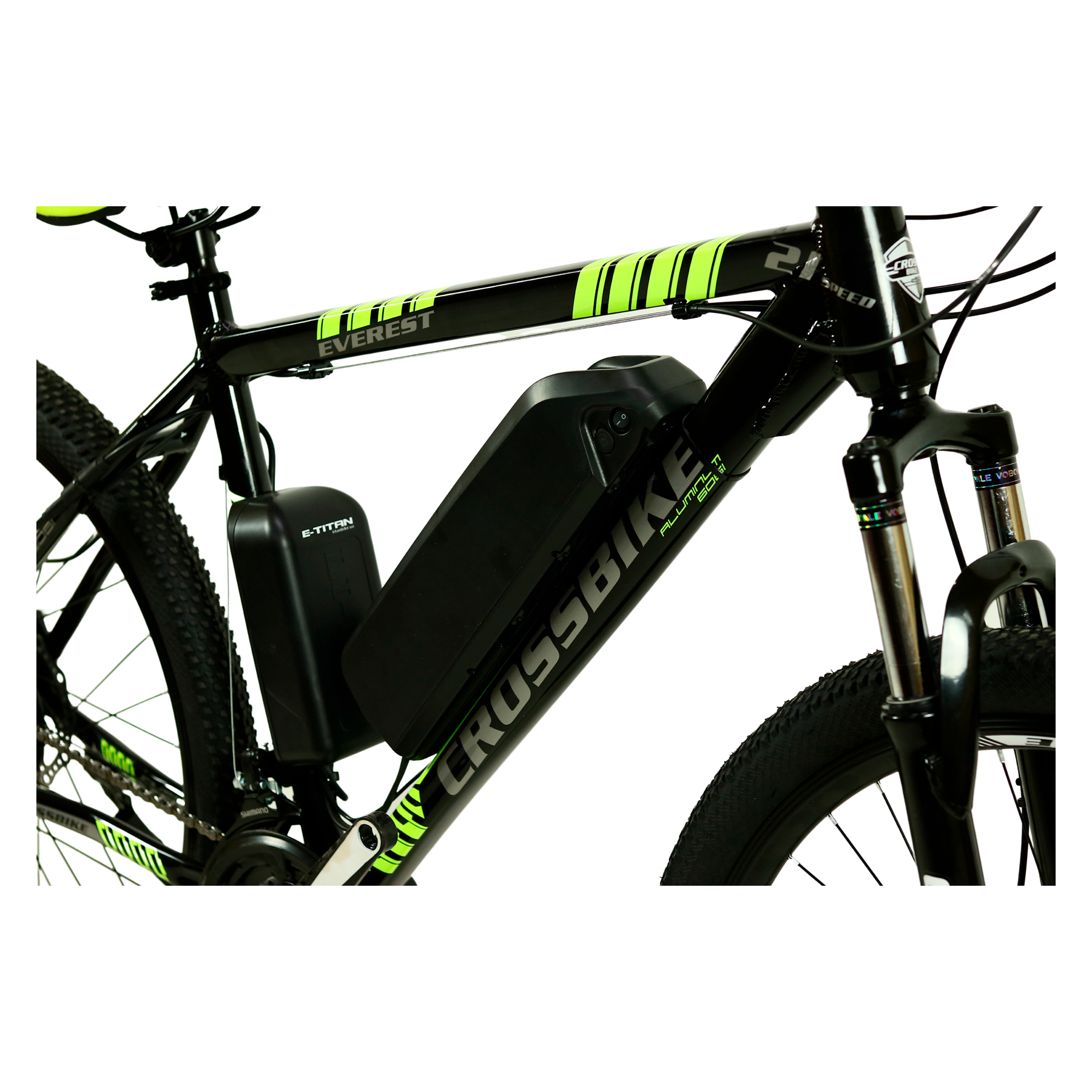 Электровелосипед CrossBike Everest 27,5", размер L рама 19.5", Черно-желтый 3