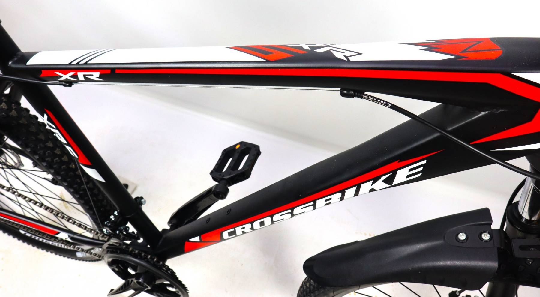 Фотографія Велосипед CrossBike Racer 27.5", розмір M рама 17" (2023), Чорний-Червоний 7
