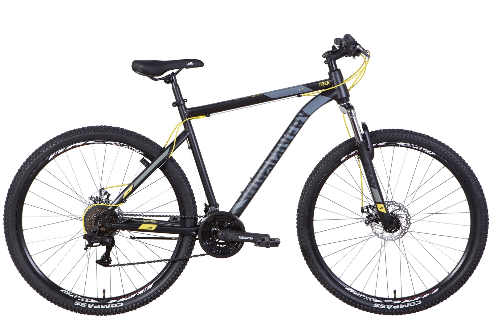 Фотография Велосипед Discovery TREK AM DD 29" размер L рама 19 2022 Черно-желтый 