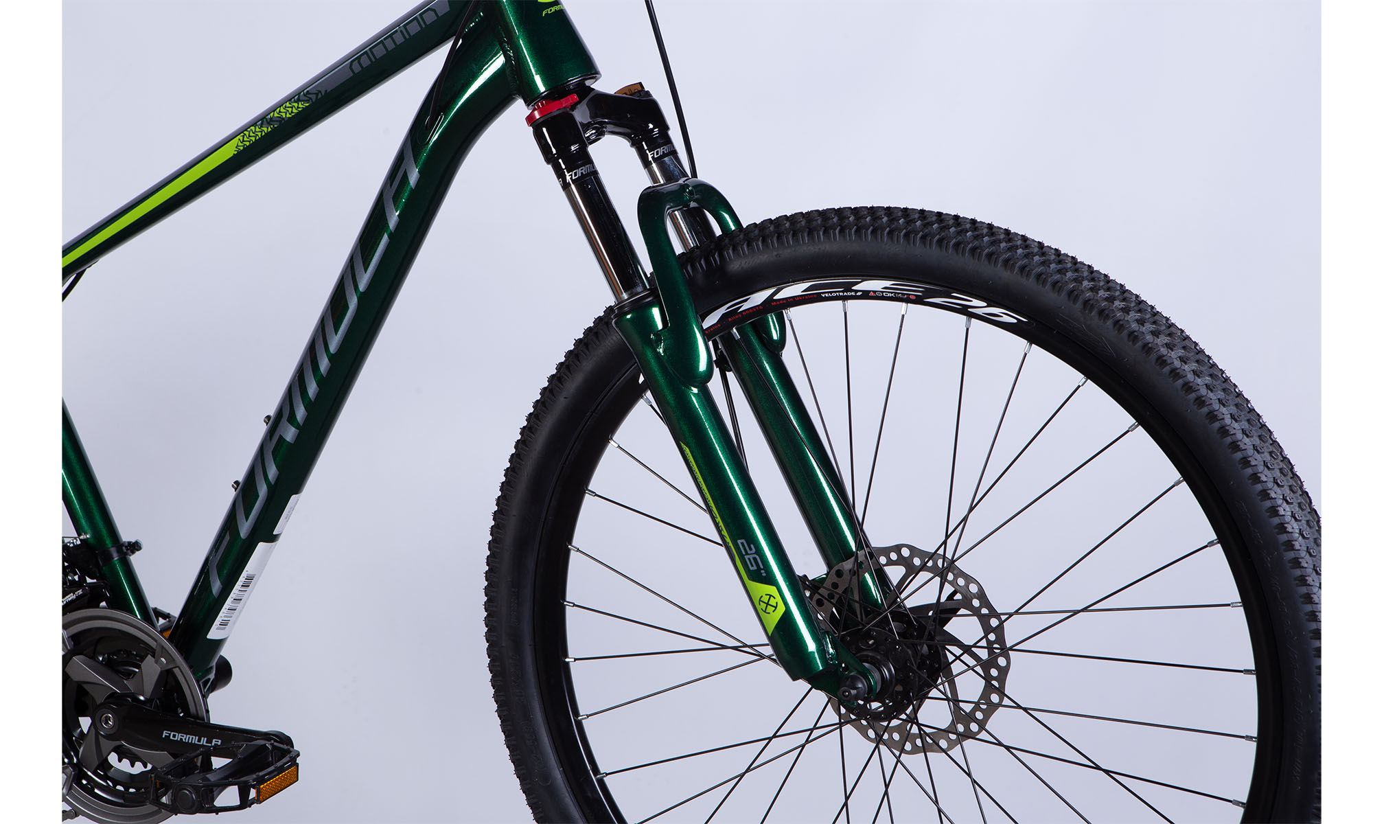 Велосипед Formula MOTION DD FR, 26", размер XS, рама 13", 2025, зелено-серый 4 Велосипед Formula MOTION DD FR, 26", размер XS, рама 13", 2025, зелено-серый 4
