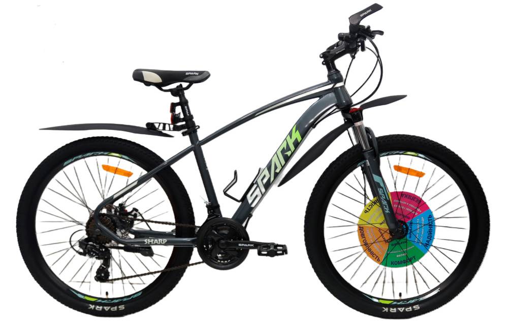 Фотографія Велосипед SPARK SHARP 29" размер М рама 18" 2024 Черно-серый