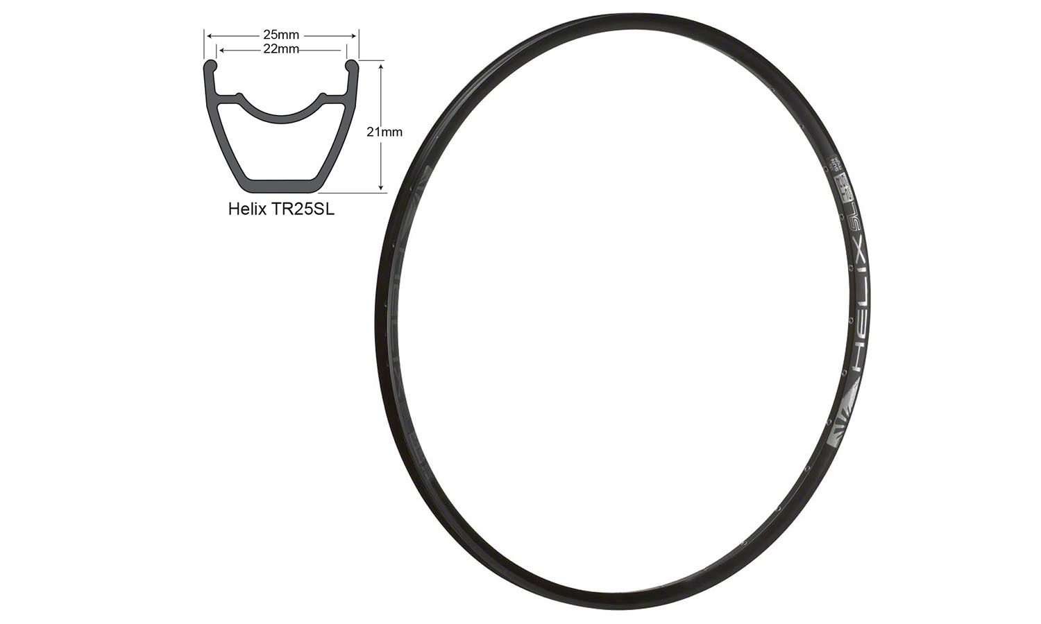 Фотография Обод SunRinglé Helix TR25 SL 29" 32 отв, черный, tubeless ready