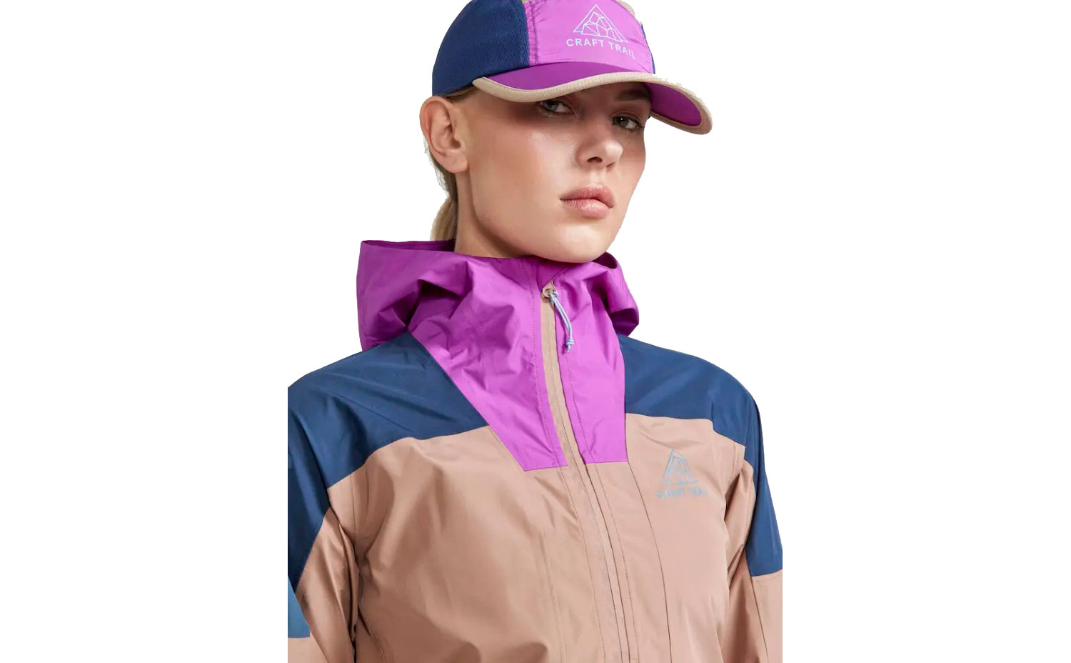 Куртка Craft PRO TRAIL HYDRO жіноча, розмір XL, сезон AW 22, бежево-синій 7 Куртка Craft PRO TRAIL HYDRO жіноча, розмір XL, сезон AW 22, бежево-синій 7