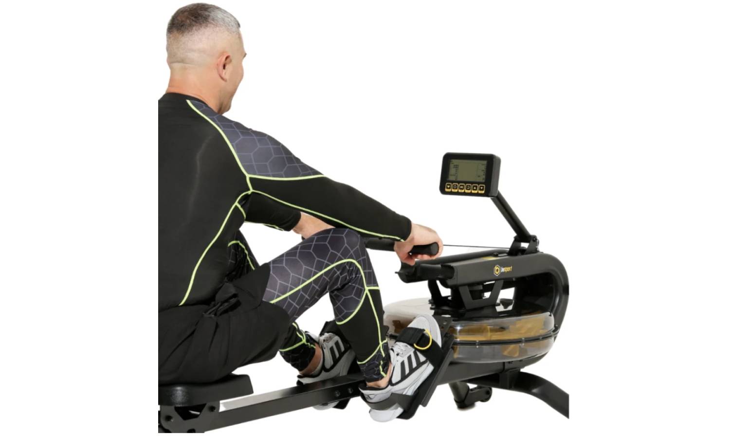 Гребный тренажер Besport ВS-6046 STRUMOK водный черно-желтый 5