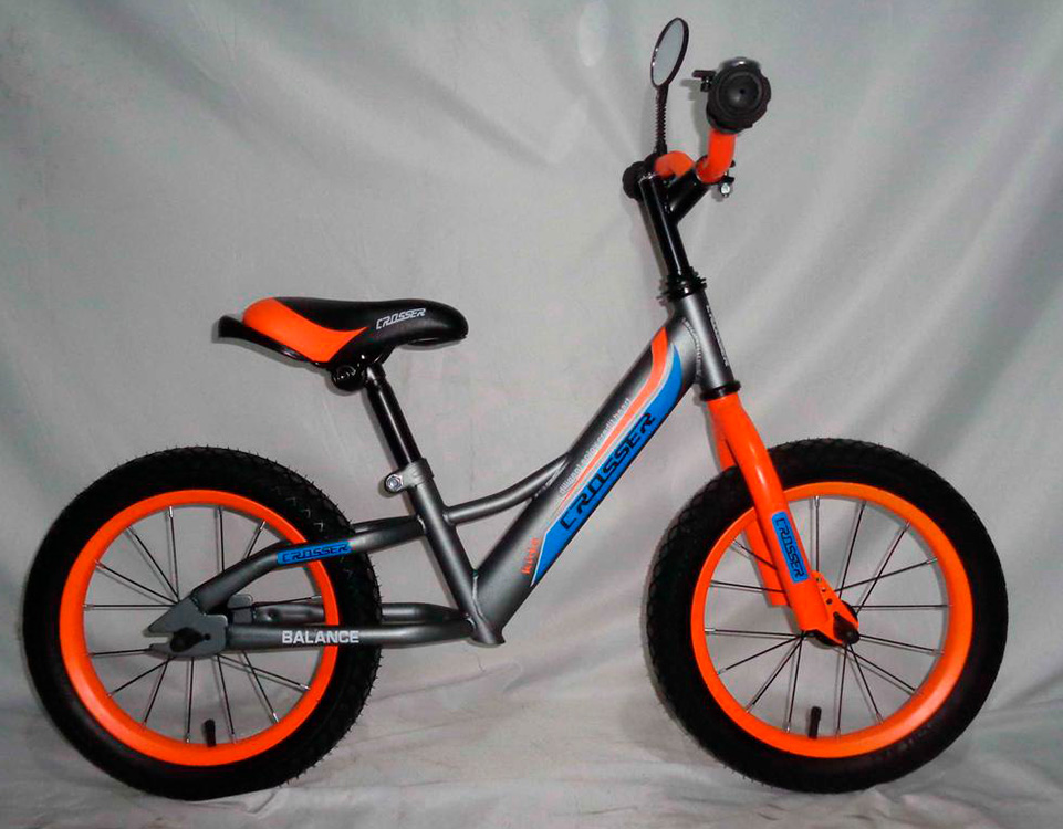 Фотография Беговел Crosser Balance bike 16"  Серо-оранжевый