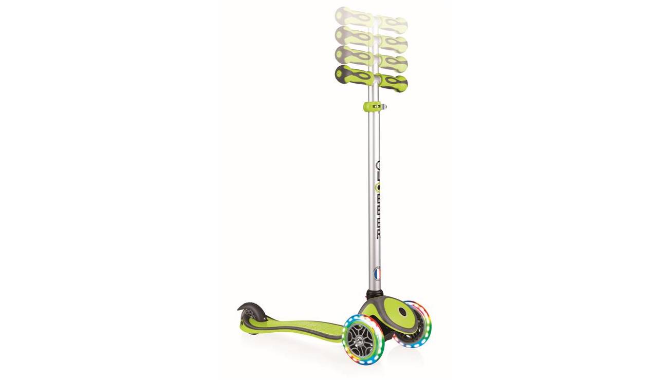 Самокат GLOBBER EVO COMFORT LIGHTS 5 в 1 зеленый со светящимися колесами, 1+ 7