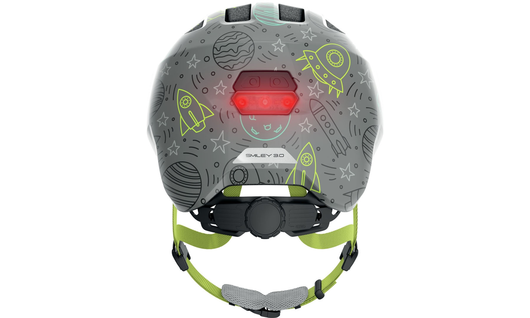 Фотографія Велошолом дитячий ABUS SMILEY 3.0 LED Grey Space, розмір S (45-50 см), сірий простір 2