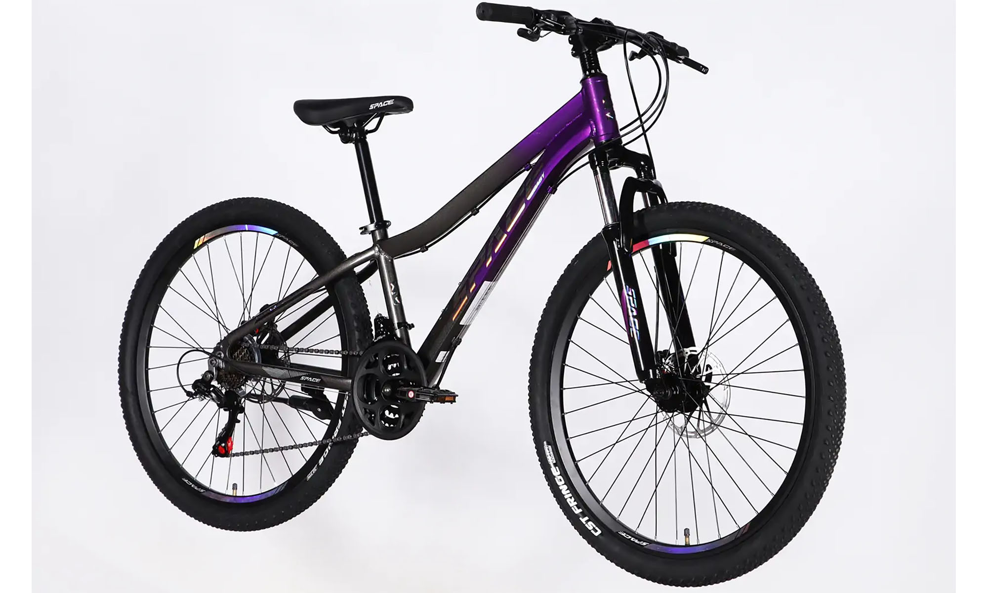 Велосипед SPACE IZIDA DD FR, 26", розмір XS, рама 13", рік 2026, фіолетово-сріблястий 3