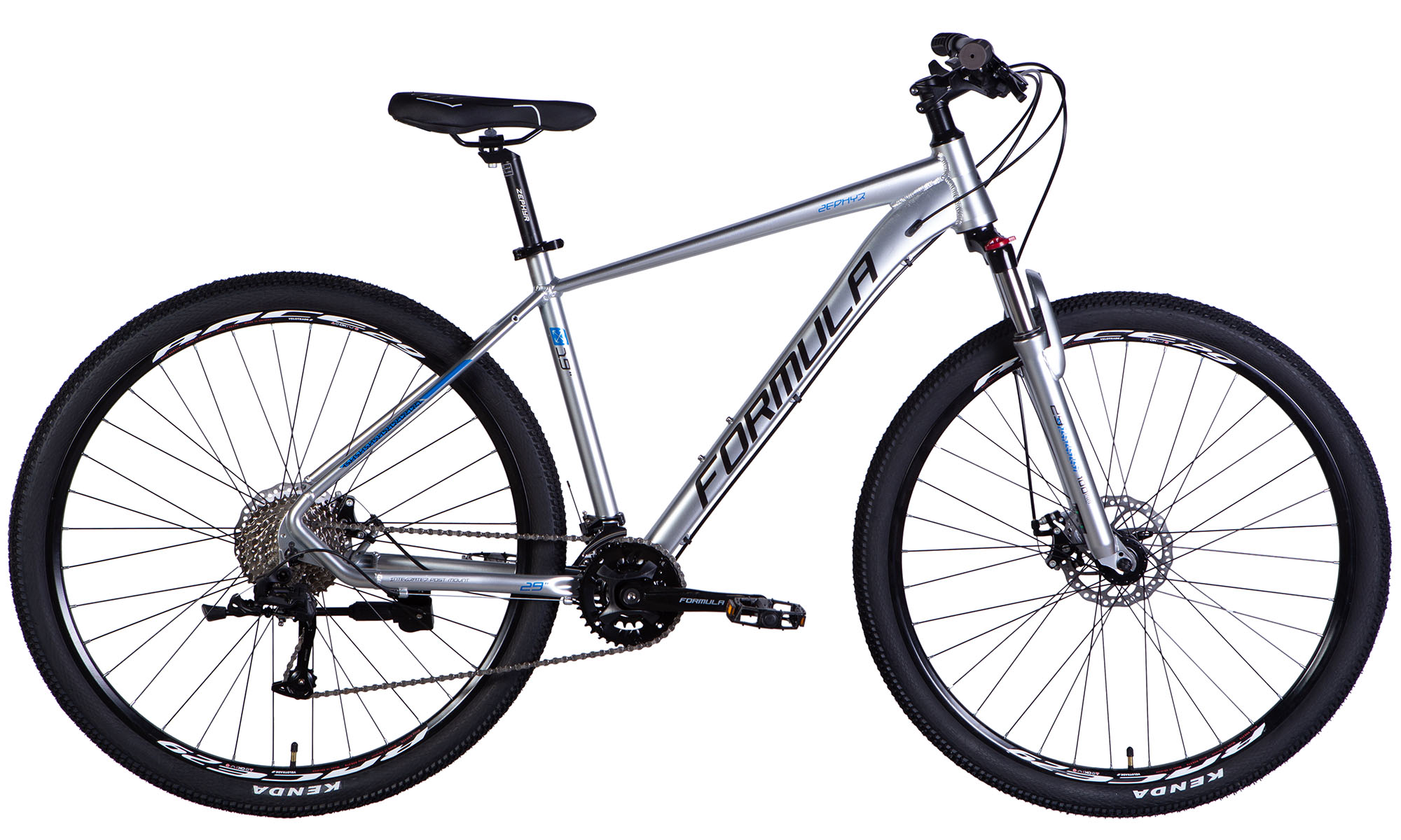 Велосипед Formula ZEPHYR 2.0 DD CS 29", розмір XL, рама 21", рік 2025, срiблястий 