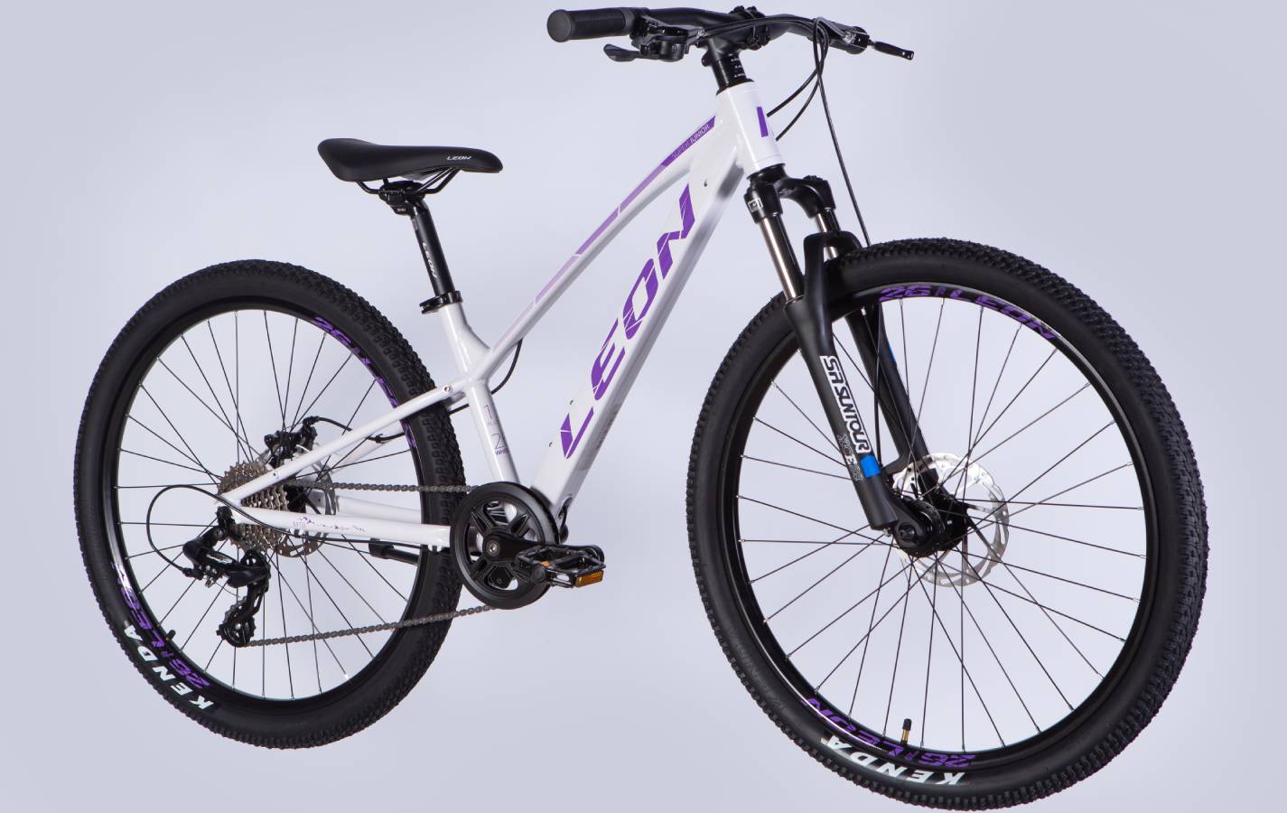 Велосипед Leon SUPER JUNIOR DD CS 26", размер XS, рама 13", 2025, белый с сиреневым 5