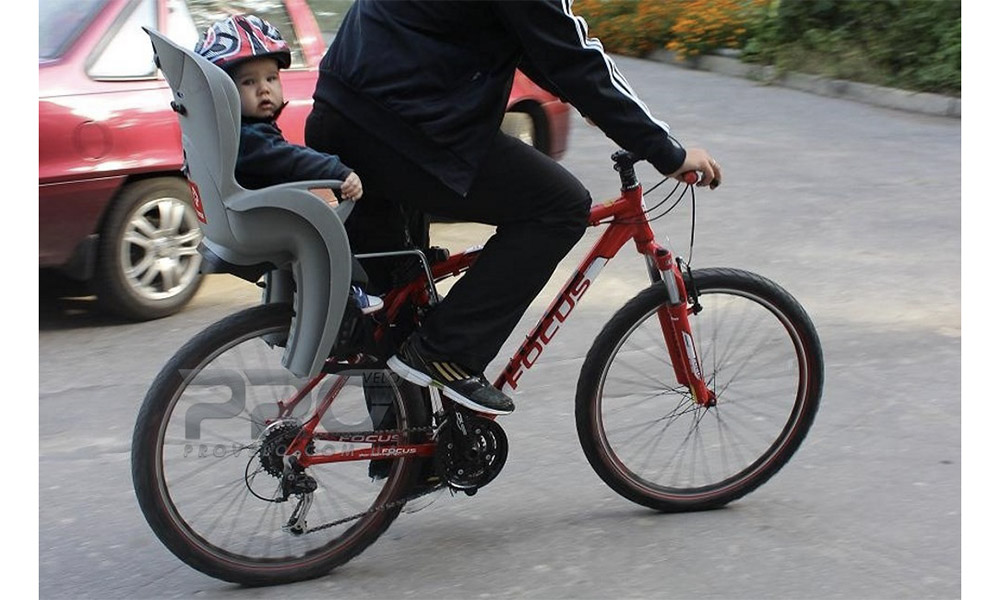 Фотография Детское велокресло HAMAX SLEEPY на подседельную трубу черное с красным сиденьем 2