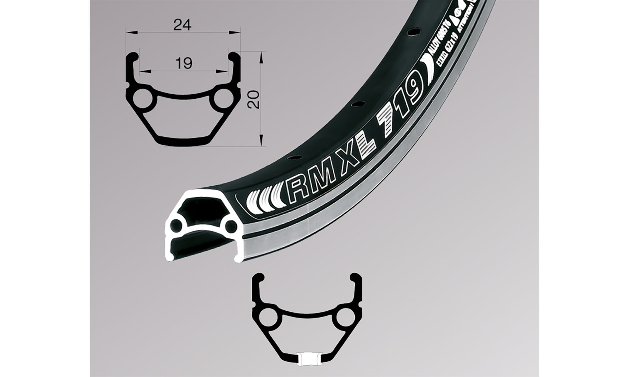 Обод Remerx DRAGON LINE RX 719, 28'', 622x19, 32 отв., AV, черный анодированный, V-Br, CNC 2 Обод Remerx DRAGON LINE RX 719, 28'', 622x19, 32 отв., AV, черный анодированный, V-Br, CNC 2