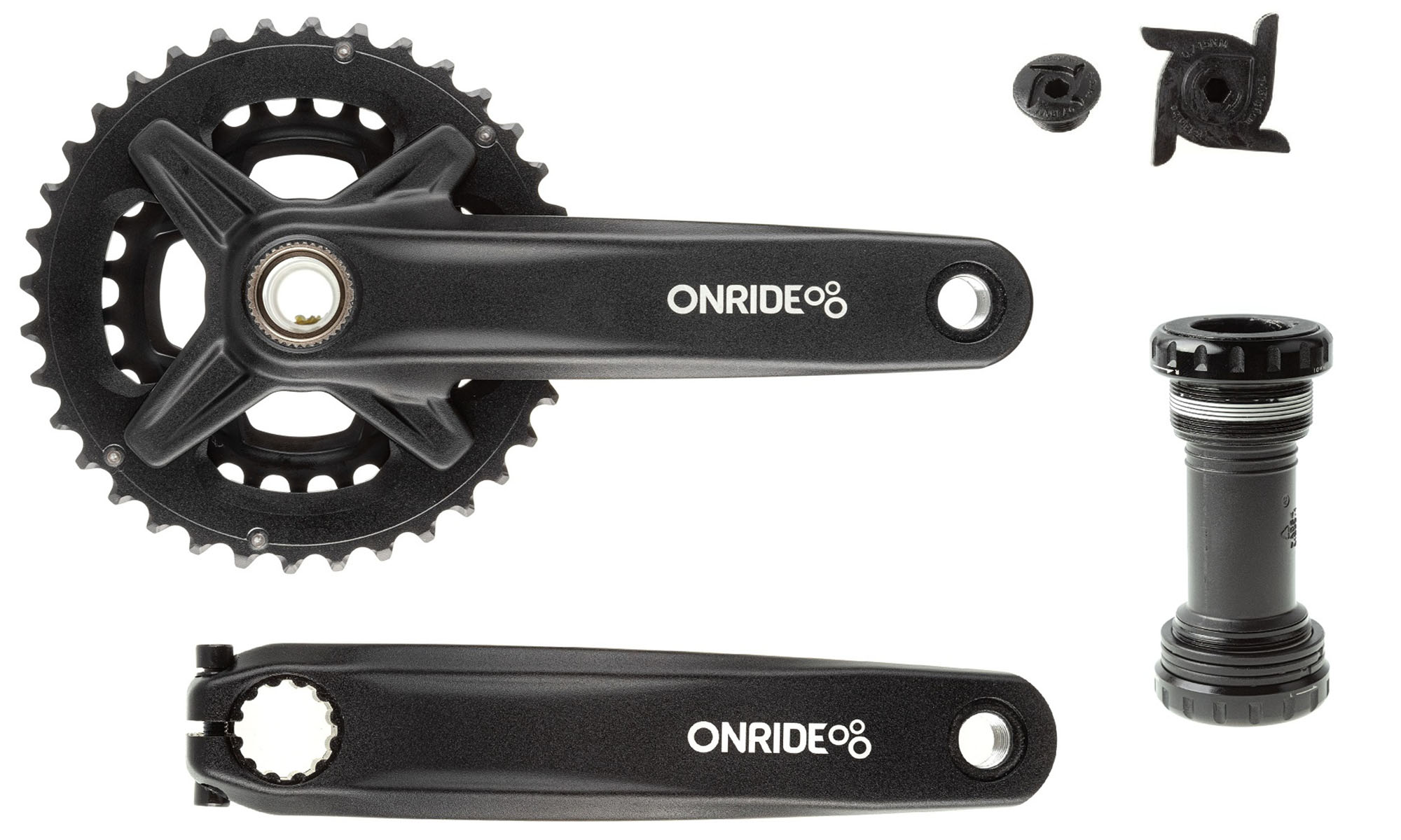 Шатуны ONRIDE Duet Pro 1210, Hollowtech, 170 мм, 26-36Т, BCD 104/64, 12/11 ск., с кареткой, черный 