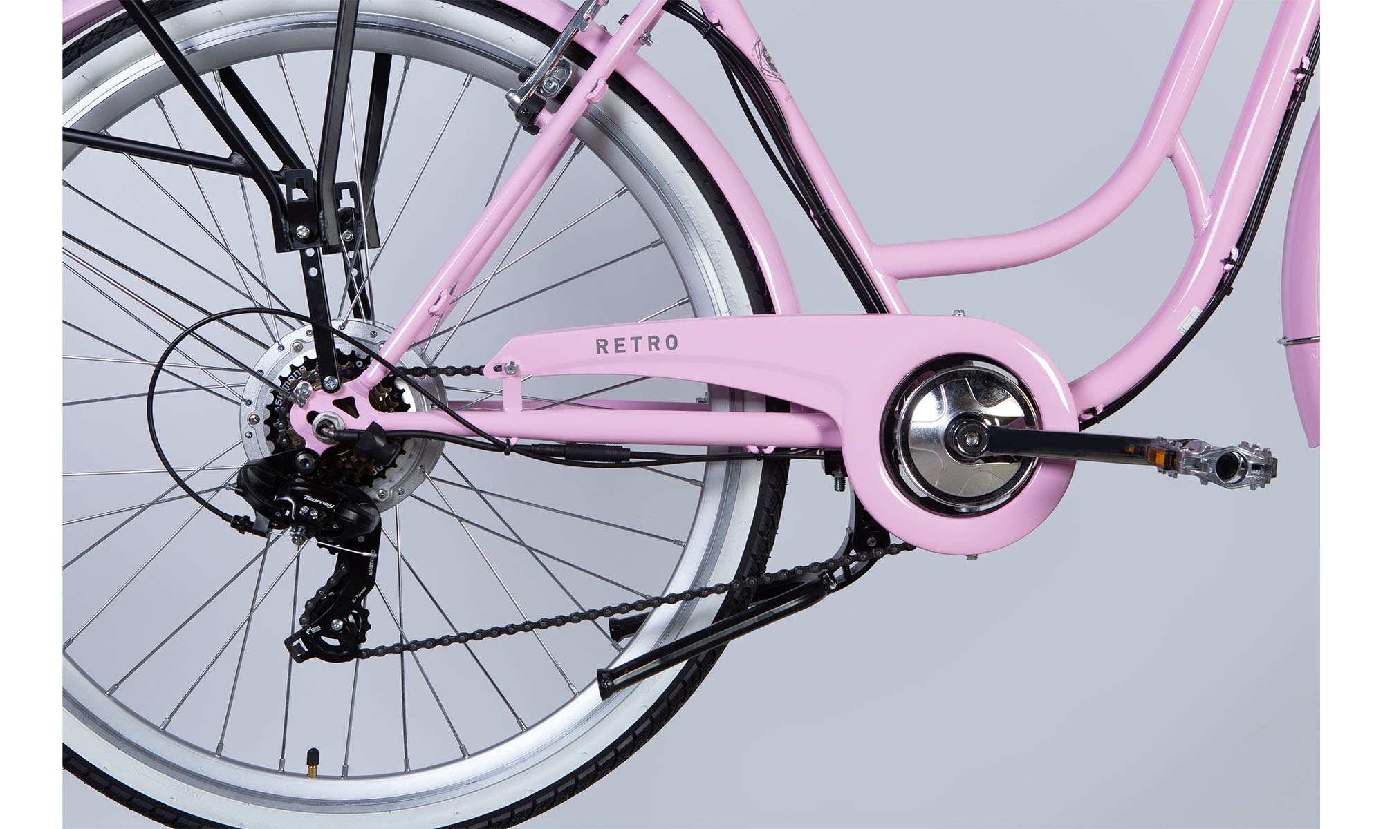 Велосипед з електроприводом Dorozhnik eRETRO Vbr FR 28" розмір L рама-19" 36B 12.5А * год 500Вт 2025 світло-рожевий 3
