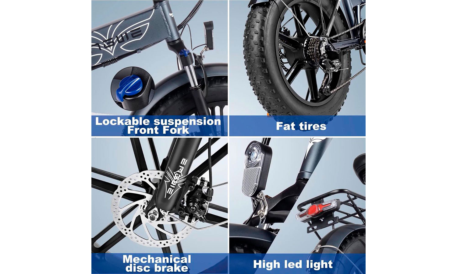 Електровелосипед фетбайк Engwe EP-2 Pro (750 Вт, 13 Ah, 48 В), 20" чорний 6 Електровелосипед фетбайк Engwe EP-2 Pro (750 Вт, 13 Ah, 48 В), 20" чорний 6