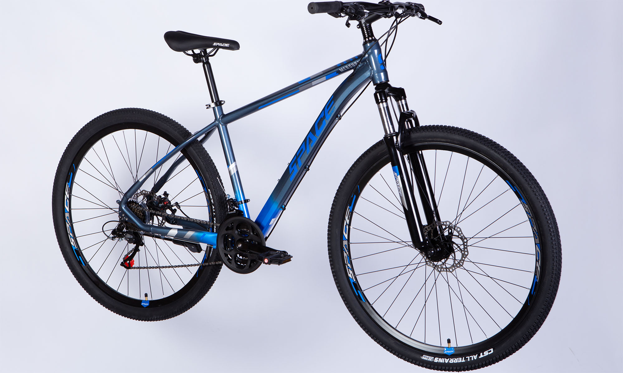 Велосипед SPACE MERCURY DD FR, 29", розмір M, рама-18", 2025, сіро-синій 6