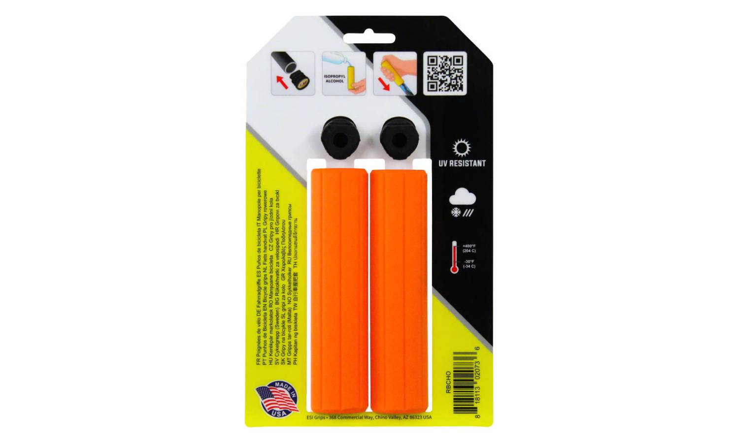 Гріпси ESI Ribbed Chunky Orange Silicone Bicycle Grips 9