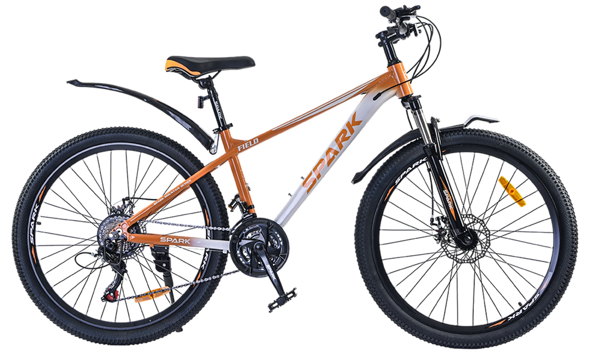 Велосипед SPARK FIELD 26", размер S, рама 15", год 2026, оранжевый с серым 