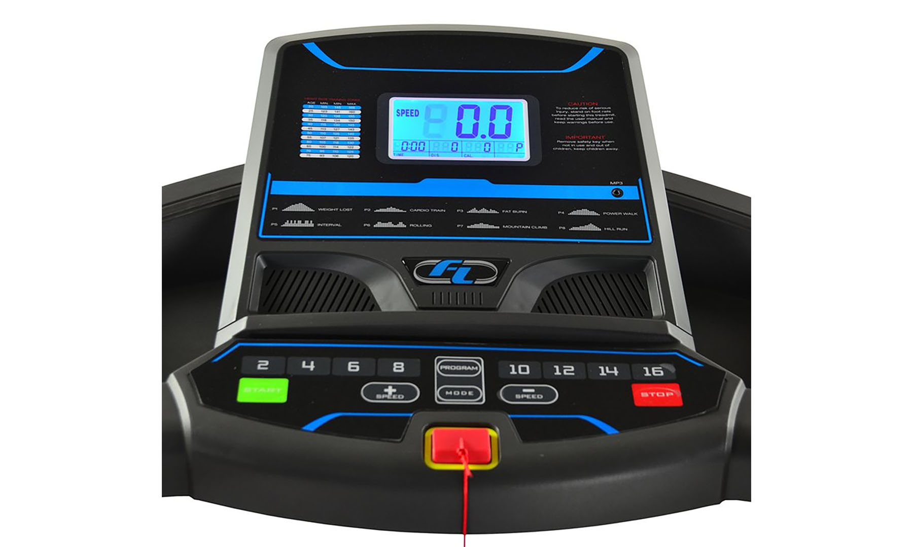 Бігова доріжка FitLogic T33E, чорно-синій 3