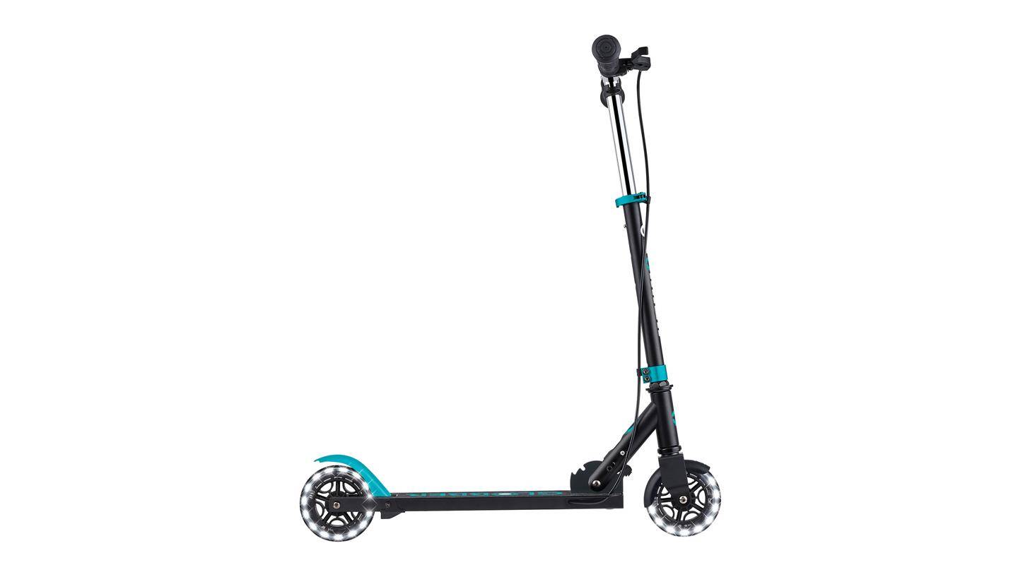 Фотография Самокат GLOBBER серии FLOW ELEMENT JUNIOR LIGHTS, черно-бирюзовый, колеса с подсветкой, 3+ 8