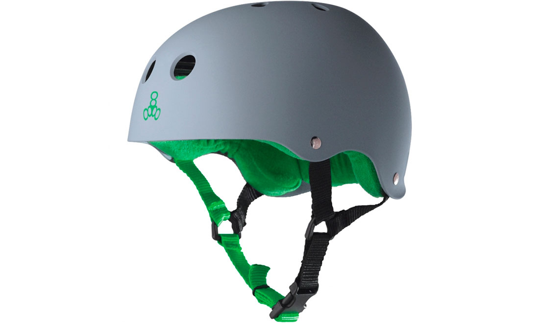 Фотография Шлем Triple8 Sweatsaver, размер XL (58-61 см) Серо-зеленый