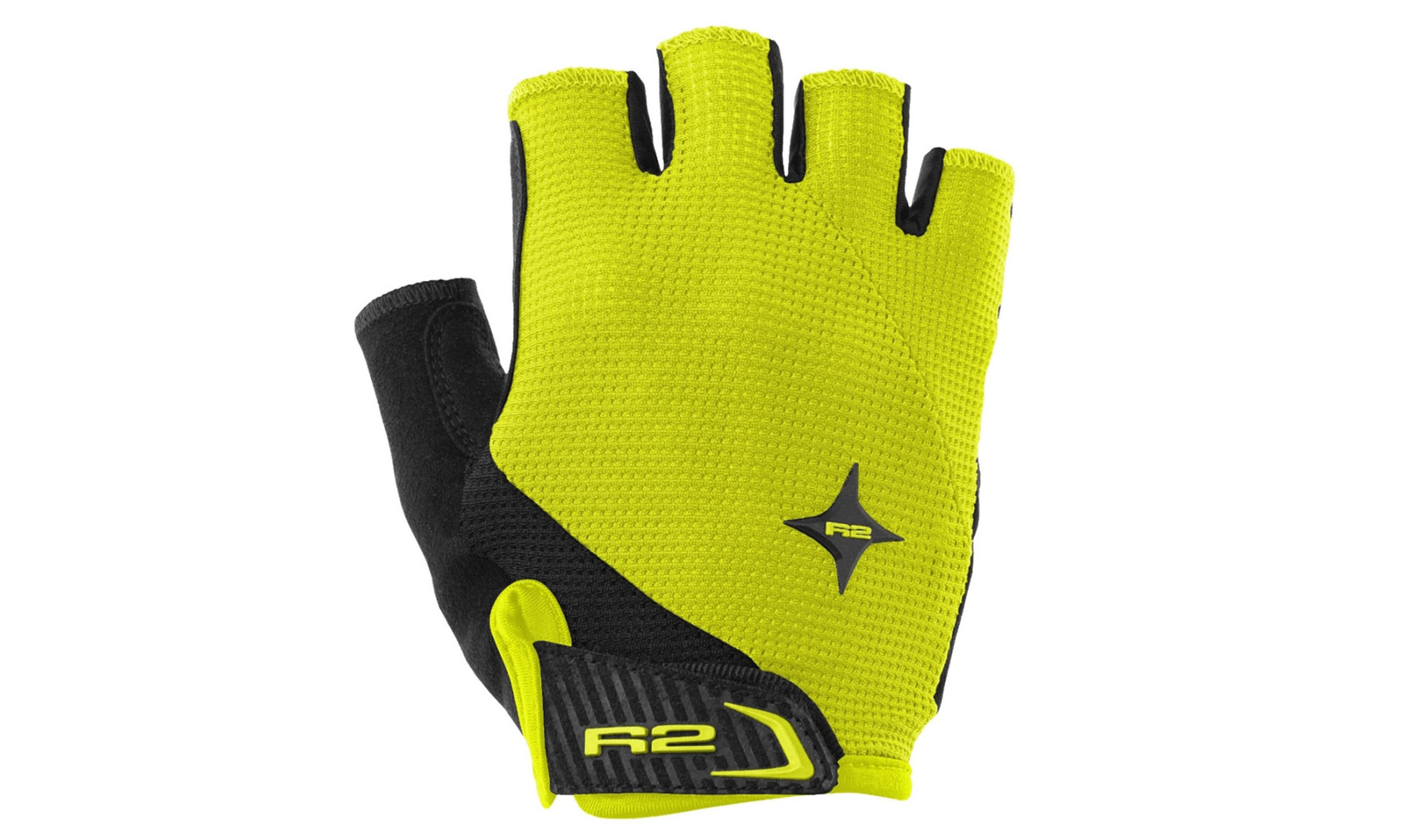 Перчатки R2 Ribbon 2.0 цвет черный/неоново желтый, размер XXL Перчатки R2 Ribbon 2.0 цвет черный/неоново желтый, размер XXL