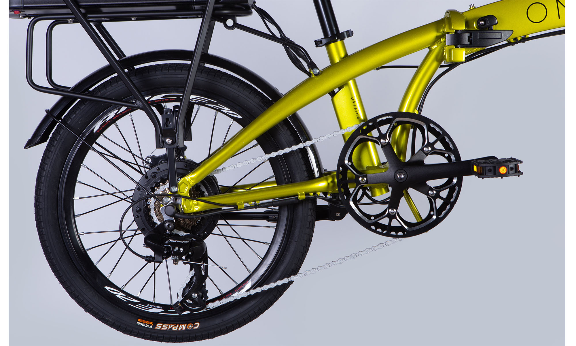 Велосипед с электроприводом Dorozhnik eONYX DD FR 20", размер XS, рама-11", 48B, 12.5А*ч, 500Вт, год 2025, горчичный (матовый) 2
