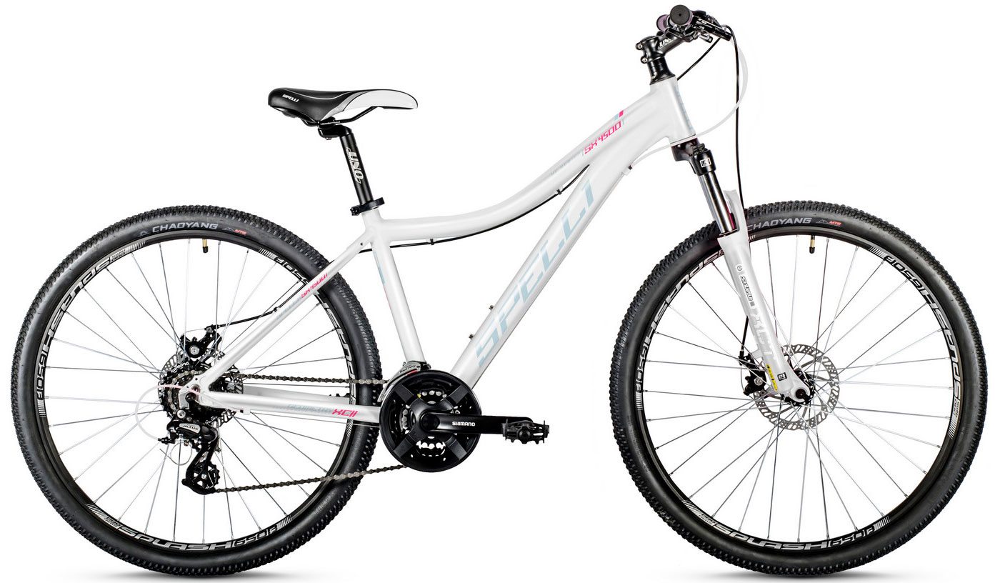Фотография Велосипед Spelli SX-4500 LADY 27,5" размер S рама 16" 2024 Бело-розовый