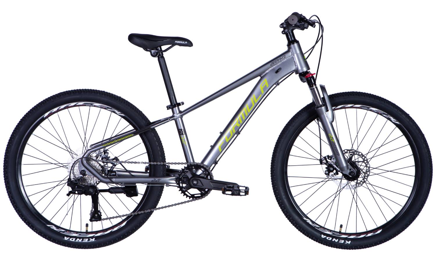 Велосипед Formula ZEPHYR 3.0 DD CS 24", размер XXS, рама-12", 2025, серо-зеленый 