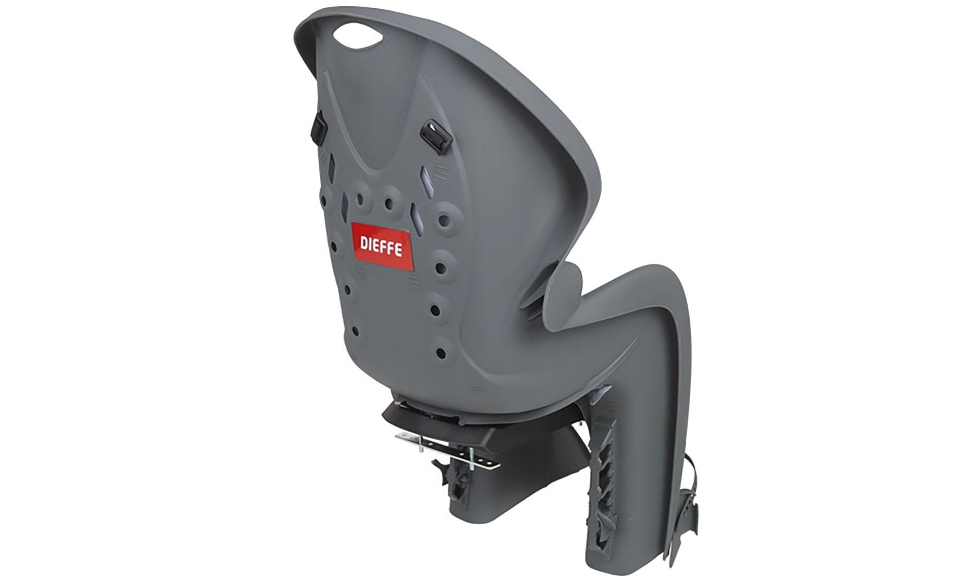 Детское велокресло заднее Polisport Dieffe Bikey GP LM, на багажник, 22 кг, темно серый/красный 3