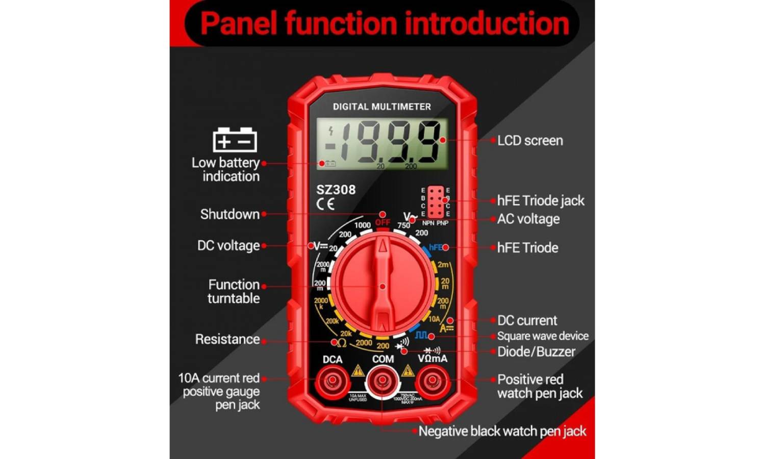 Тестер ANENG SZ308 для діагностики електротранспорту червоний 2 Тестер ANENG SZ308 для діагностики електротранспорту червоний 2