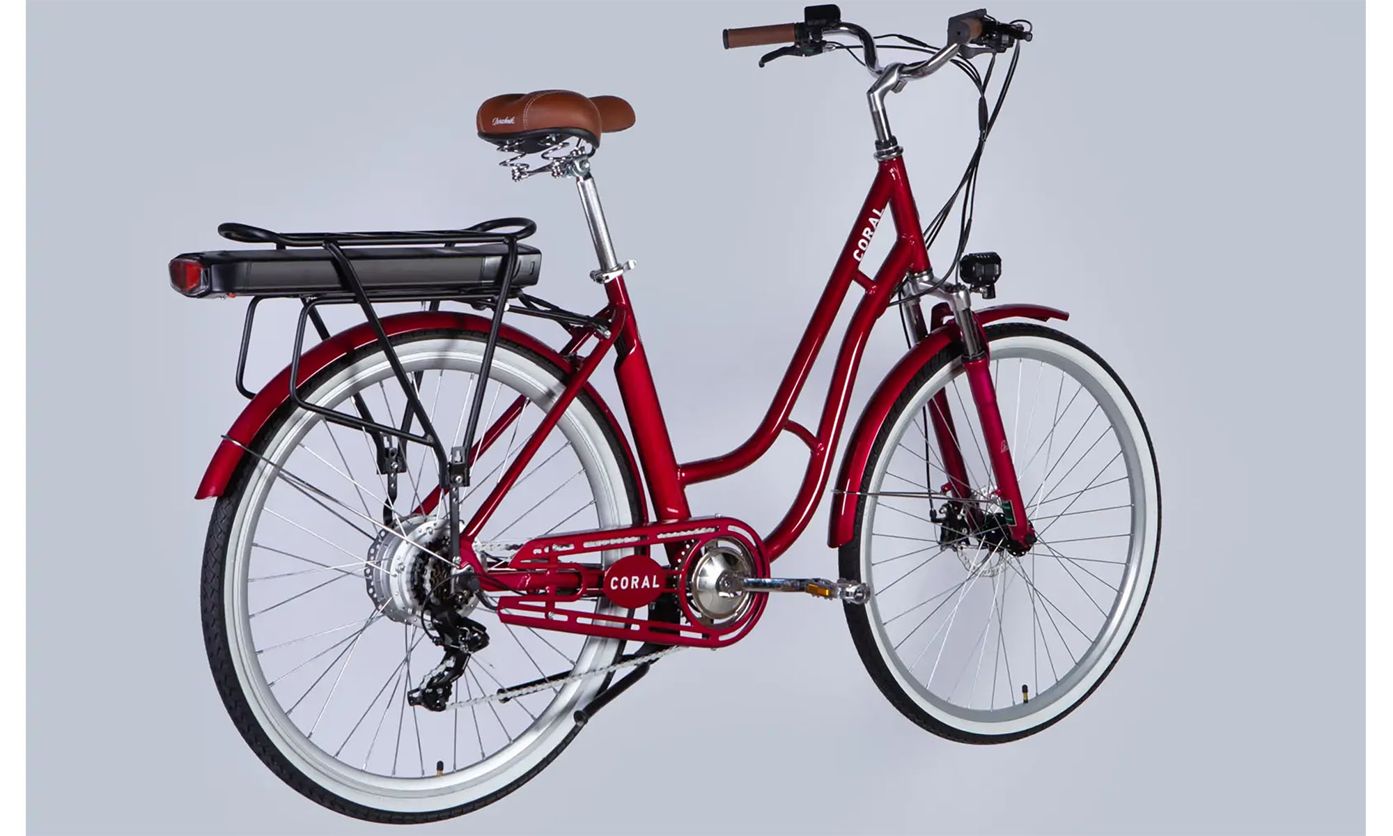 Велосипед з електроприводом 28" AL Dorozhnik eCORAL DD FR рама-19" 48B 17.5А*г 500Вт рубіновий 2026 4