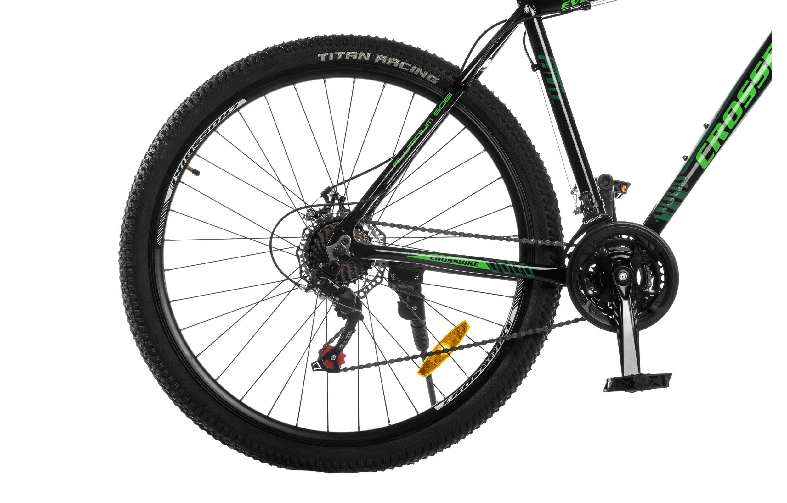 Фотография Велосипед CrossBike Everest 29" размер L рама 19 2022 Чёрный-Зеленый 2