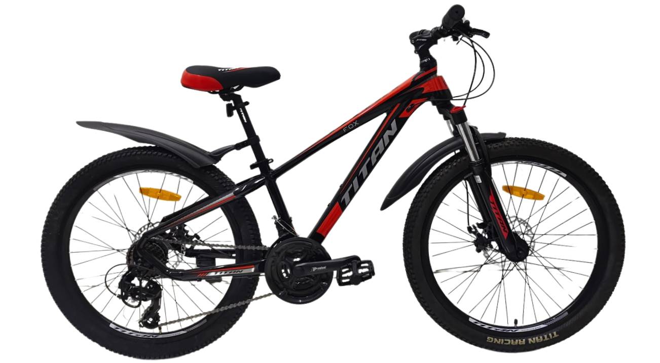 Фотографія Велосипед Titan FOX 24", розмір XXS рама 12" (2024), Чорно-червоний