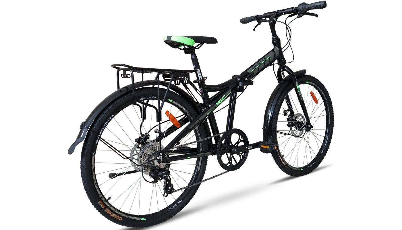 Велосипед складной VNC TerraWay A5 26" размер М 2023 черно-зеленый 2