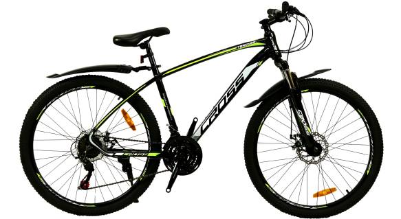 Фотография Велосипед CROSS Tracker 27.5", размер M рама 17" (2023), Черный-Желтый