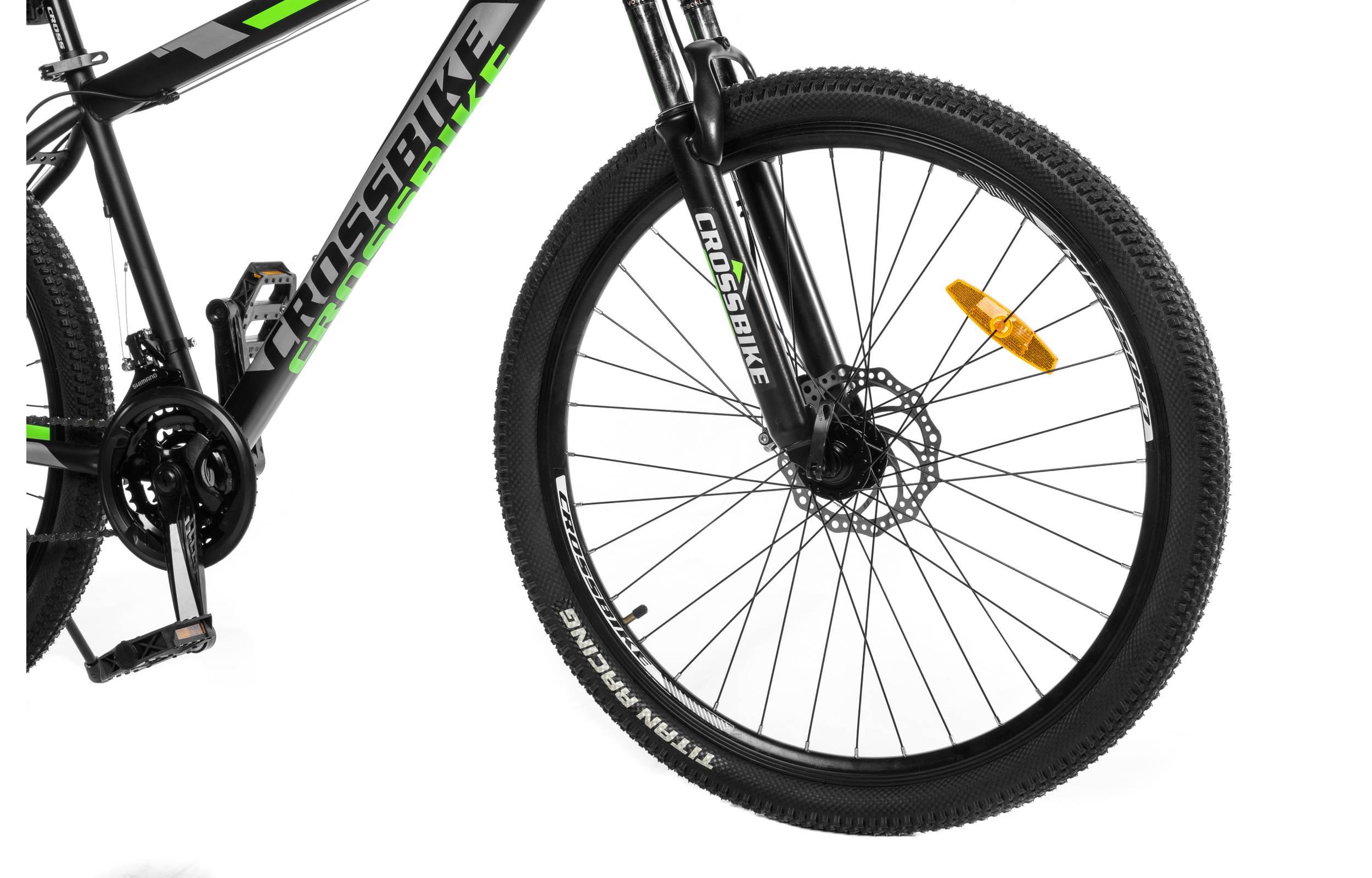 Велосипед CrossBike Storm 27.5", розмір L, рама 19", рік 2022, Чорний-Зелений 3