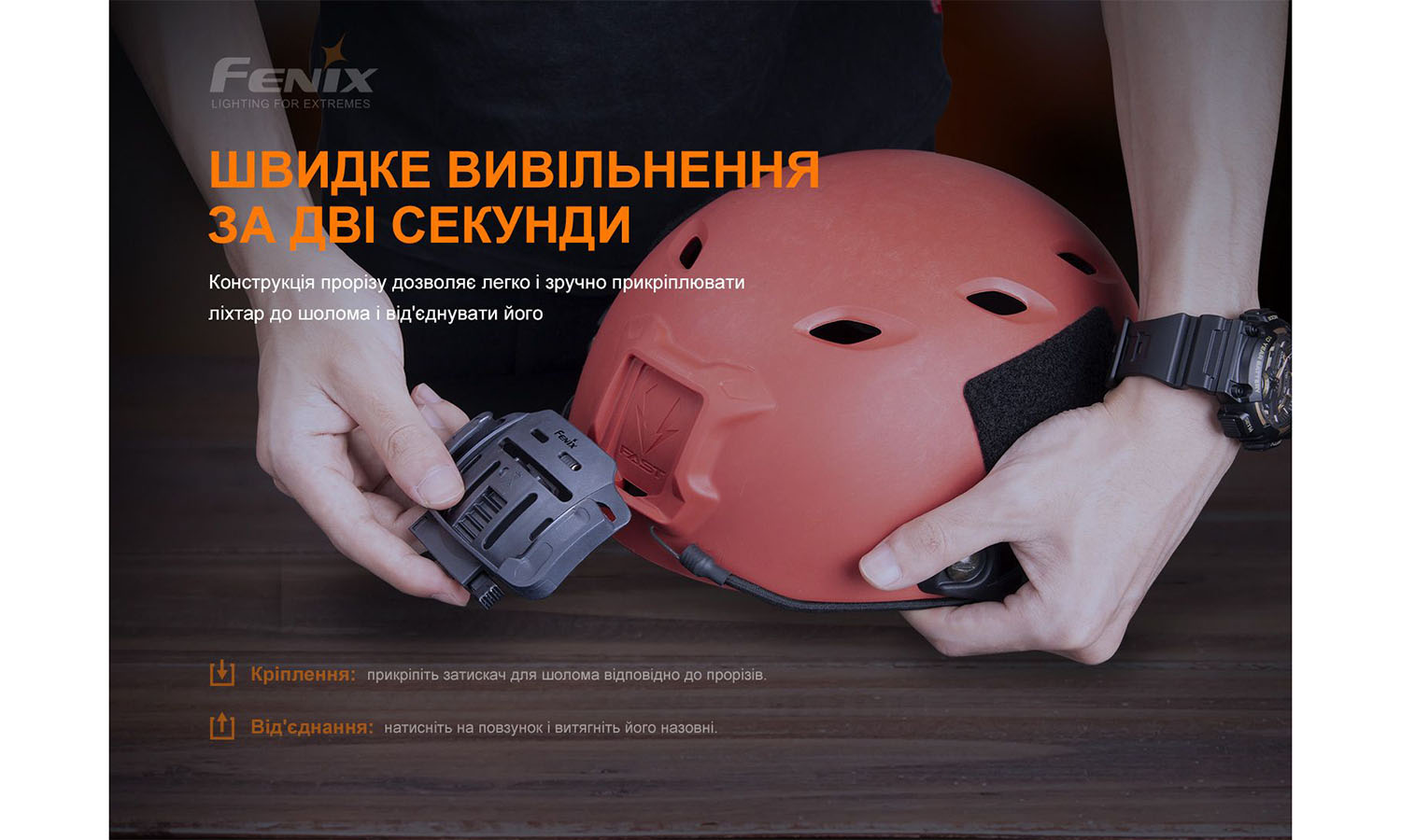 Фотография Крепление на шлем для налобных фонарей Fenix ALG-04 5