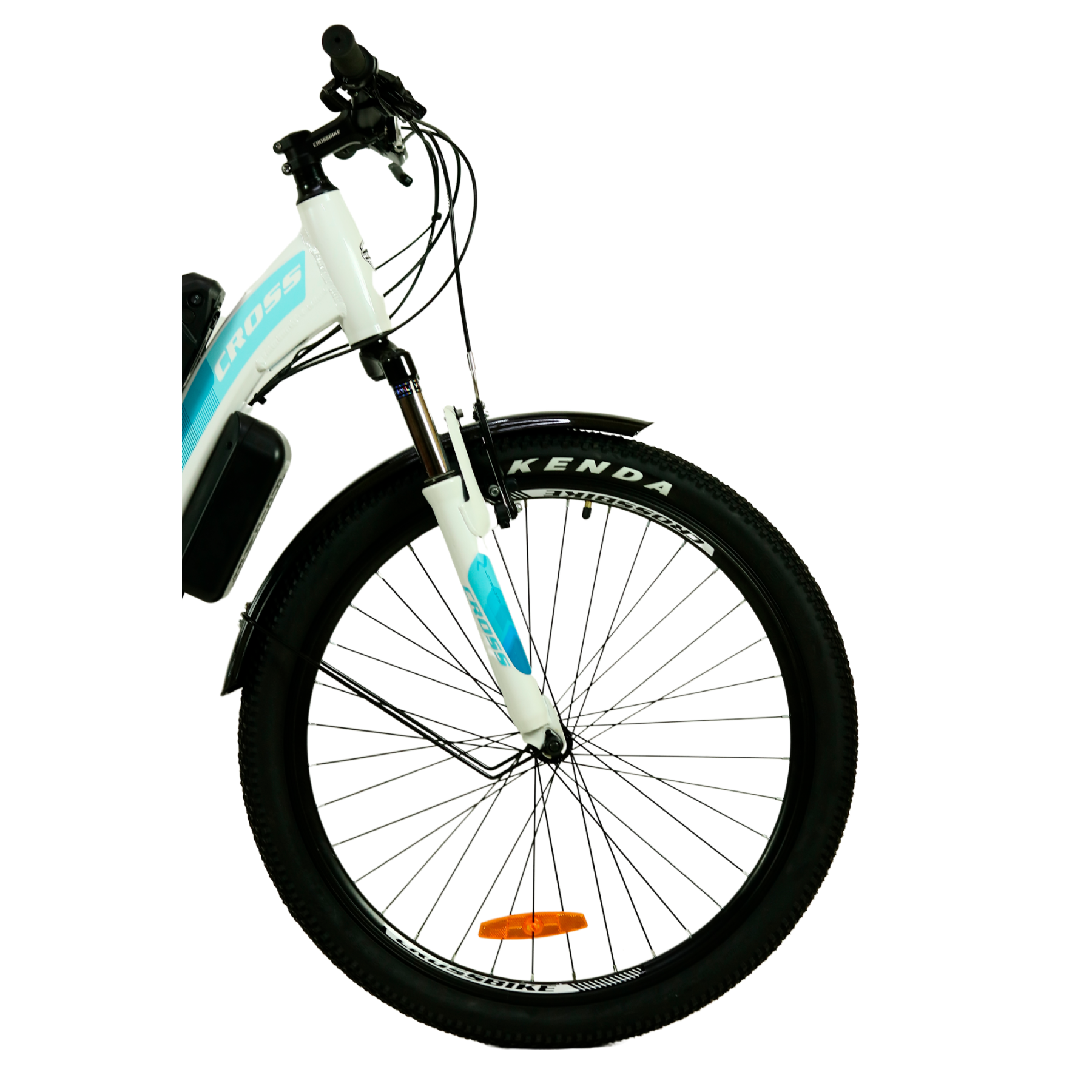 Фотография Электровелосипед Cross Elite 26", размер M рама 17", Белый 5